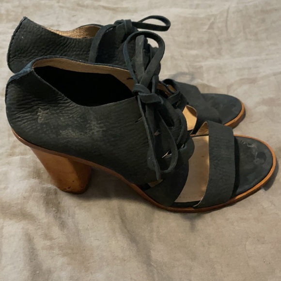 Frye Navy Blue Lace Up Booties - Picture 4 of 6